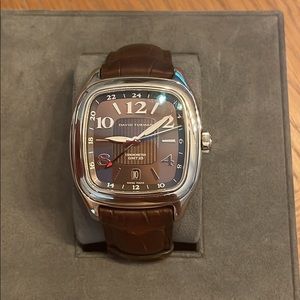 David yurman chrono GT steel black dial with auto brown strap
